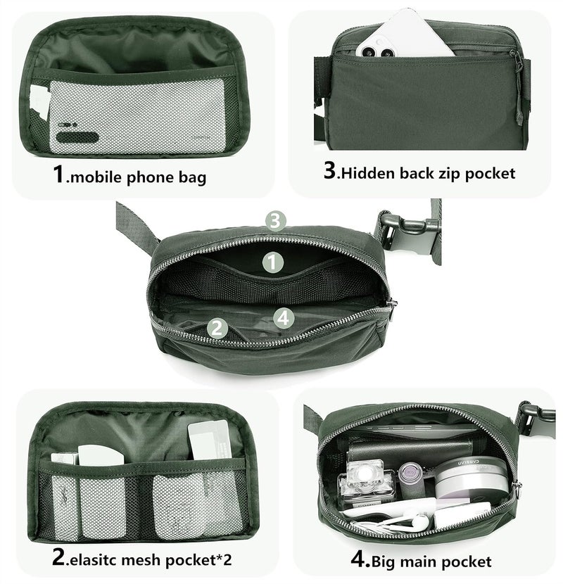 MEISEE Fanny Belt Bag Waist Pack Crossbody Bags Bum Bag for Running Hiking Travel Workout Adjustable Strap for Women-dark grey - Image 5